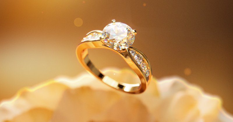 Gold and diamond ring shots